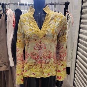 Jasmine Yellow Floral Lace Blouse